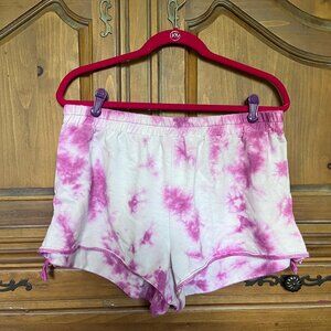 Pink and White Tie-Dye Shorts